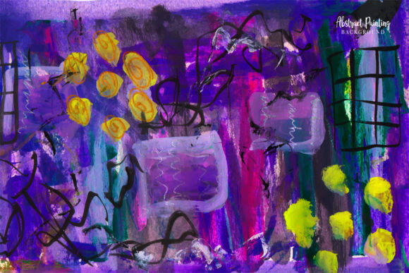 Download Violet Dark Night Abstract Painting - Premium Bundle