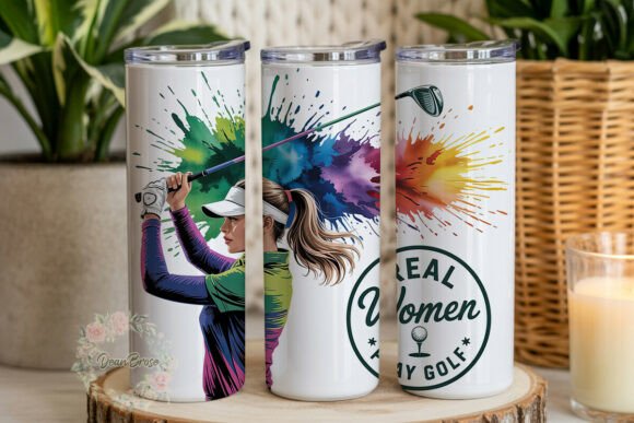 Download Dynamic Golf Woman Watercolor Tumbler - Dynamic Collection