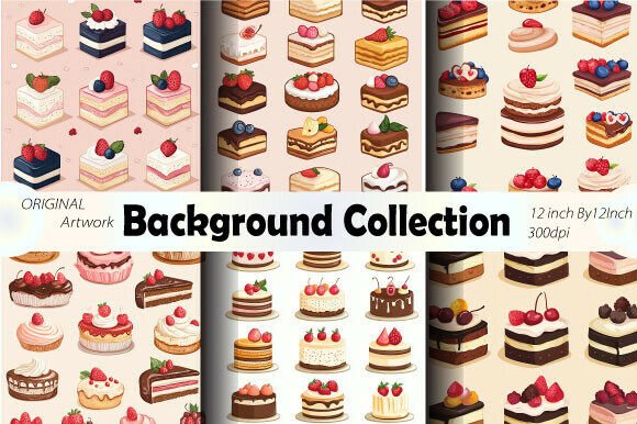 Download Cute Sweet Cake Seamless Background Art - Background art Collection