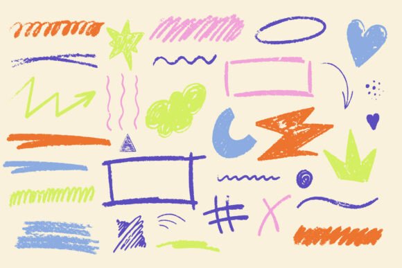 Download Line Curve with Texture Crayon - Texture Collection