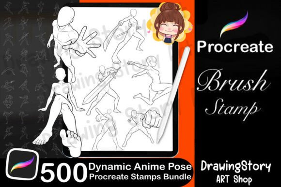 Download 500 Dynamic Anime Pose Stamps - Dynamic Collection