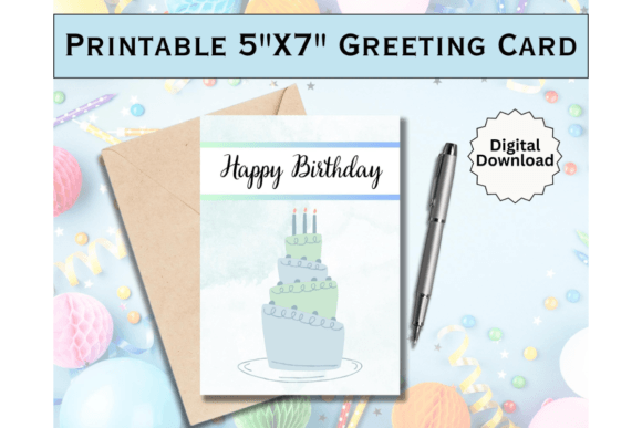 Download Birthday Greeting Card Printable Blue - Greeting Collection