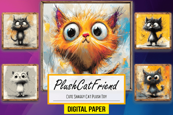 Download Cute Shaggy Cat Plush Toy Background Art - Background art Collection