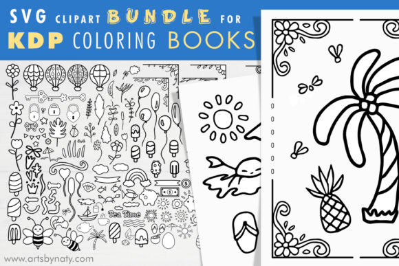 Download Clipart Bundle for KDP Coloring Book - Coloring book Collection