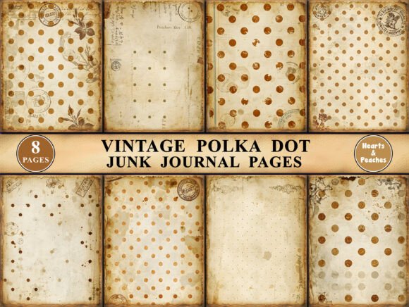 Download Vintage Polka Dot Junk Journal Pages - Dot Collection