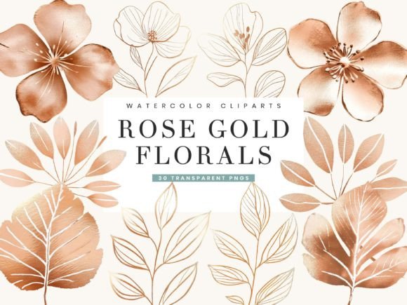 Download Rose Gold Foil Textured Flower Leaves - Texture Collection