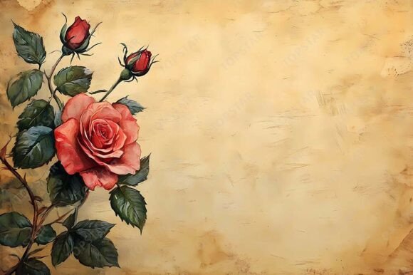 Download Vintage Rose Illustration Background Art - Background art Collection