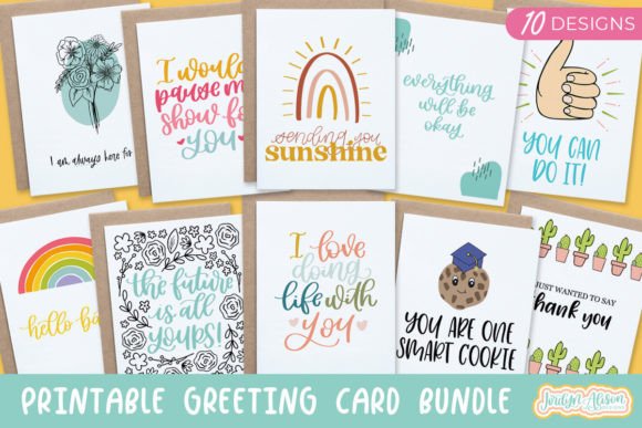 Download Printable Greeting Card Bundle, Vol 2 - Greeting Collection
