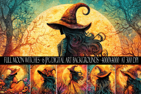 Download Full Moon Witch Background Art Papers - Background art Collection
