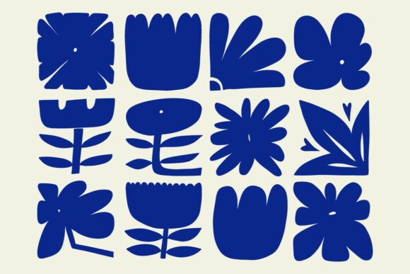 Download Bold Abstract Flower Shapes Clipart Set - Abstract flower shapes Collection