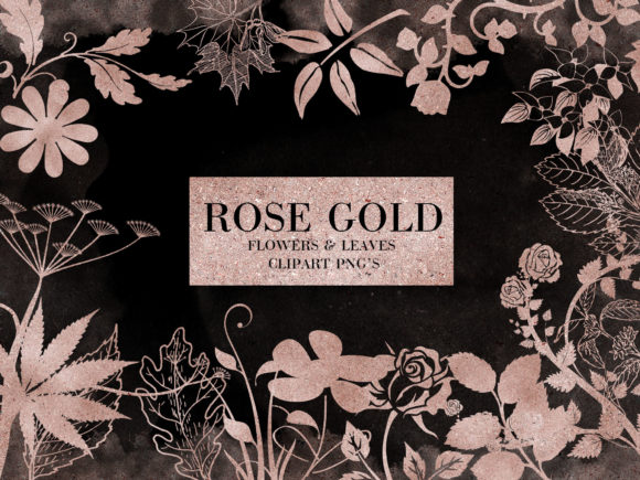 Download Rose Gold Foil Textured Leaves Flowers - Texture Collection