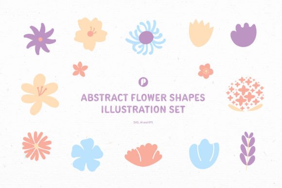 Download Abstract Flower Shapes Illustration Set - Abstract flower shapes Collection