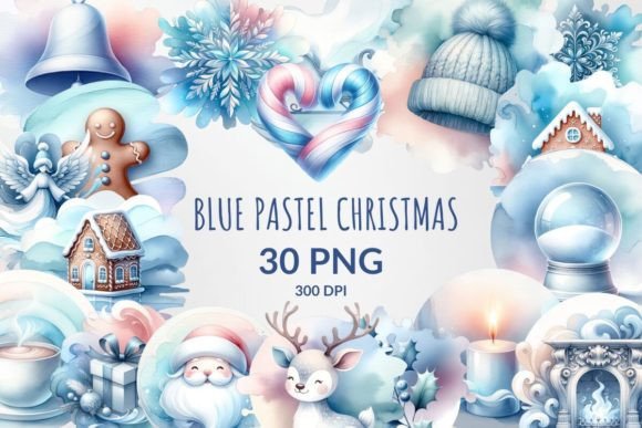 Download Blue Watercolor Christmas Sublimation - Christmas sublimation Collection